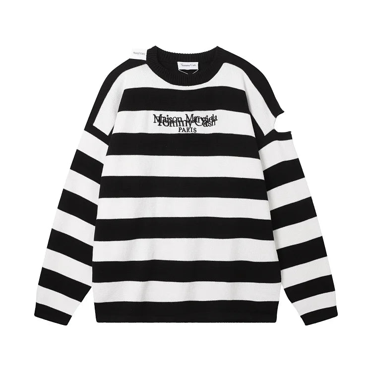 Maison Margiela x Tommy Cash Black and White Striped Knit Sweater