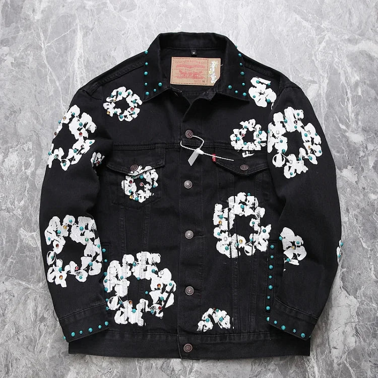 Denim Tears black floral denim jacket