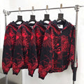 Sp5der brand red spider web print full zip-up sweatshirt