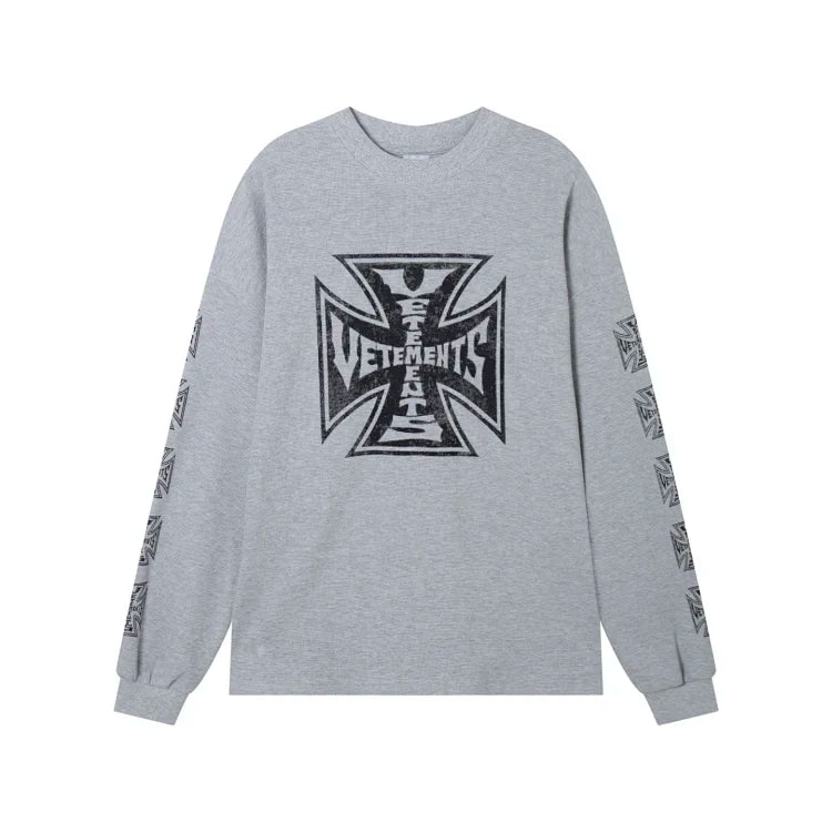 Vetements waffle cotton long-sleeved knit sweater