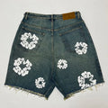 Denim Tears Wreath Light Blue Distressed Denim Shorts