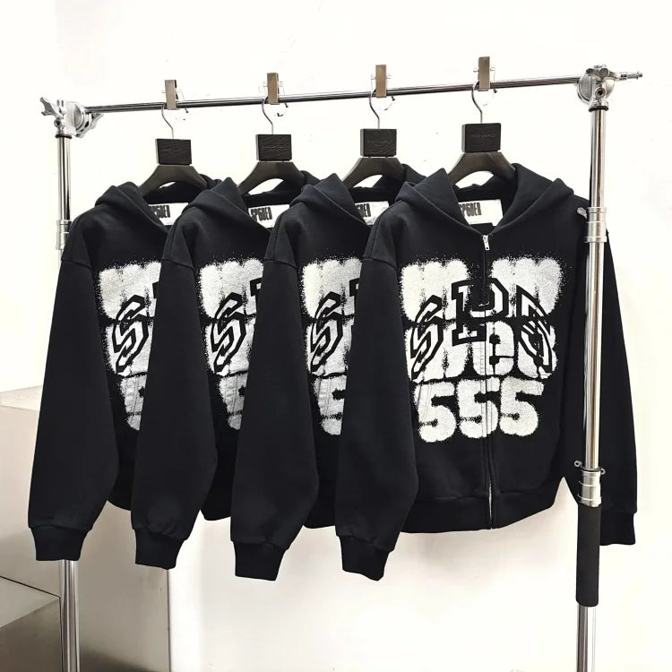 Sp5der SP555 Zipper Hoodie