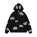 Corteiz x Denim Tears Island Wreath Collaboration Black Zip-Up Hoodie