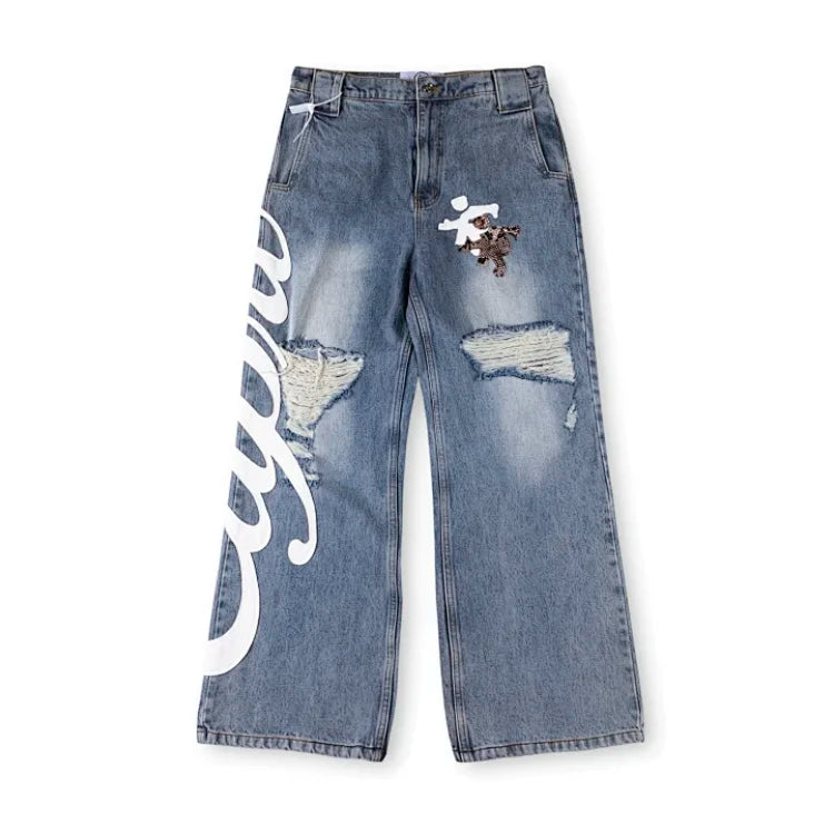 Project Capri light blue distressed loose-fitting men's jeans