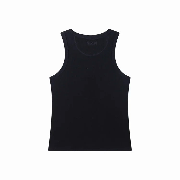 Vetements black ribbed slim-fit sleeveless tank top