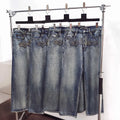 Sp5der light blue washed spray-painted jeans