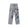 Chrome Hearts light blue straight leg jeans