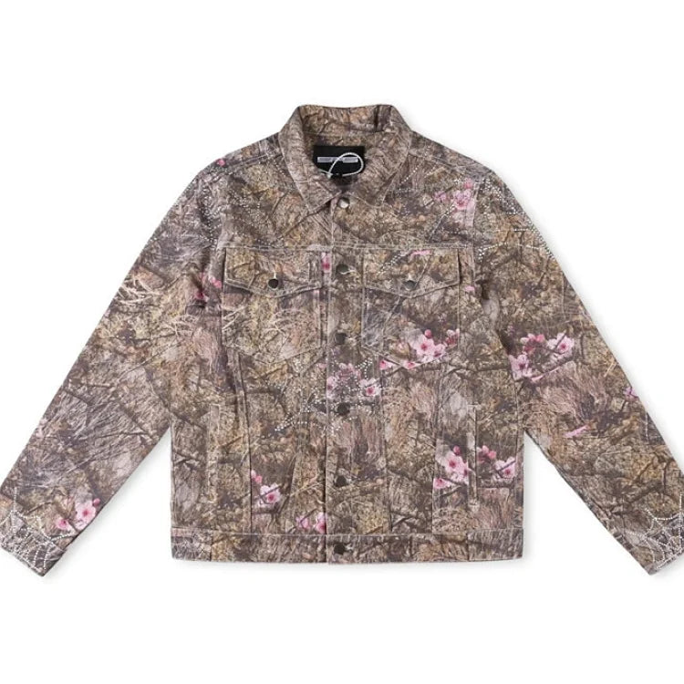 Sp5der Woodland Blossom Camo Trucker Jacket
