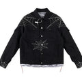 Web Denim Cropped Trucker Jacket by Sp5der