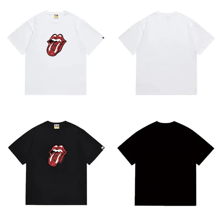 A BATHING APE (BAPE) x The Rolling Stones collaboration short-sleeved T-shirt