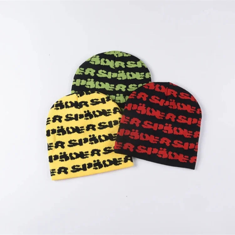 Sp5der Fuzzy Logo Skully Knit Hat