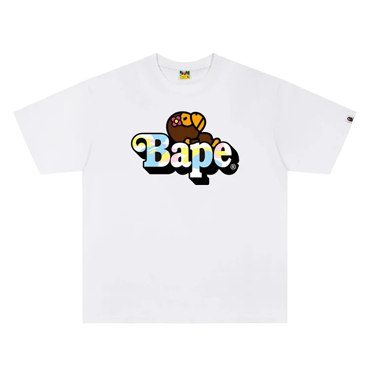 A Bathing Ape (BAPE) White   New Multi Camo Baby Lisa   Women's Short-Sleeve T-Shirt