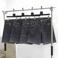 SP5DER Star Dust series black rhinestone-embellished denim shorts