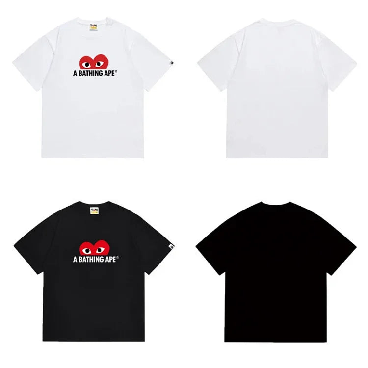 A Bathing Ape x PLAY COMME des GAR?ONS collaboration white T-shirt