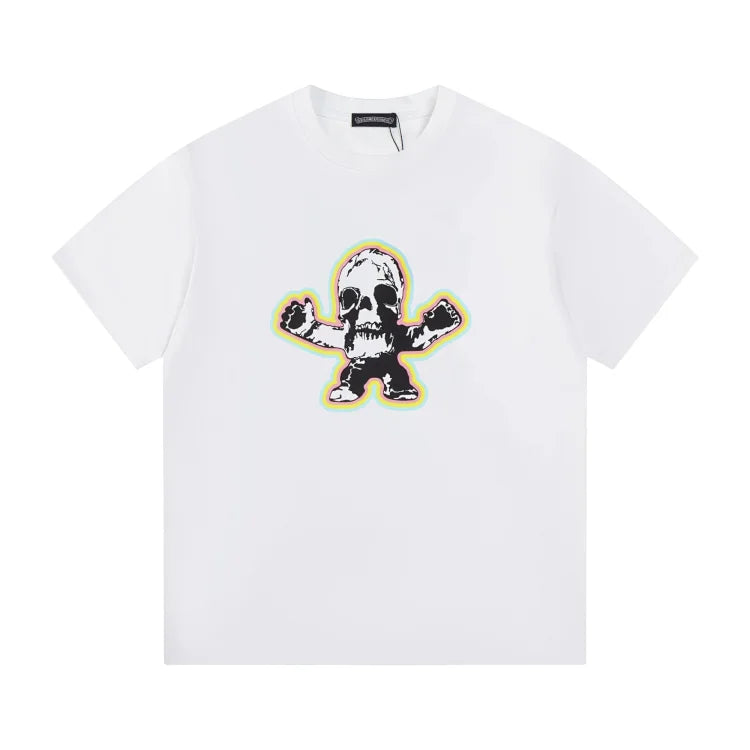 Chrome Hearts collaborated with artist Joe Foti on the Foti Harris Teeter white short-sleeved T-shirt.