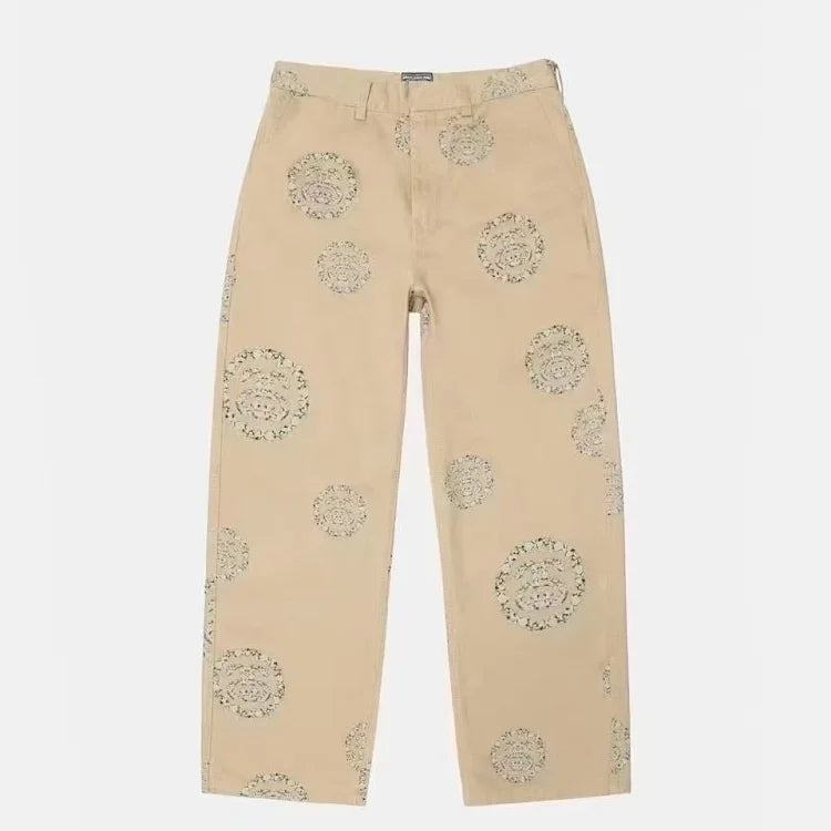 Stussy x Denim Tears khaki SS Wreath Chino trousers
