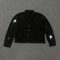 Amexnocap brand black unisex retro denim jacket