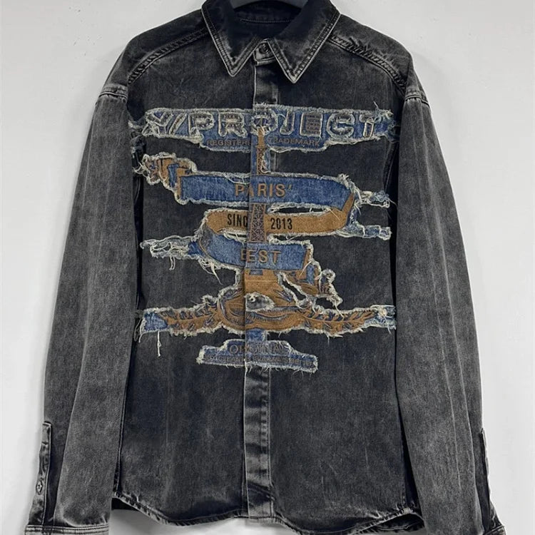 Y/Project   Paris Best Patch   Retro Black Denim Shirt.