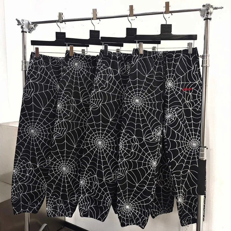 Sp5der black embroidered AOP track pants
