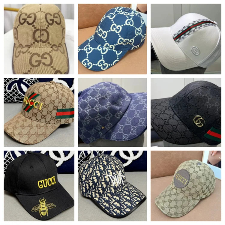 Gucci blue ripstop polyester baseball cap with GG logo pattern