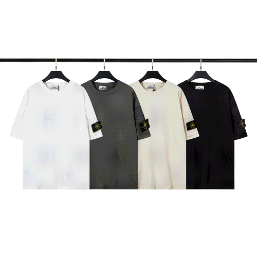 Stone Island beige cotton knit T-shirt