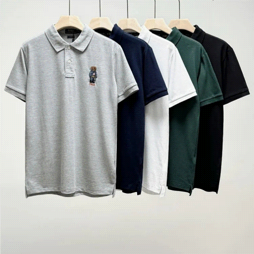 Grey Ralph Lauren Polo Bear Custom Slim Fit Polo Shirt