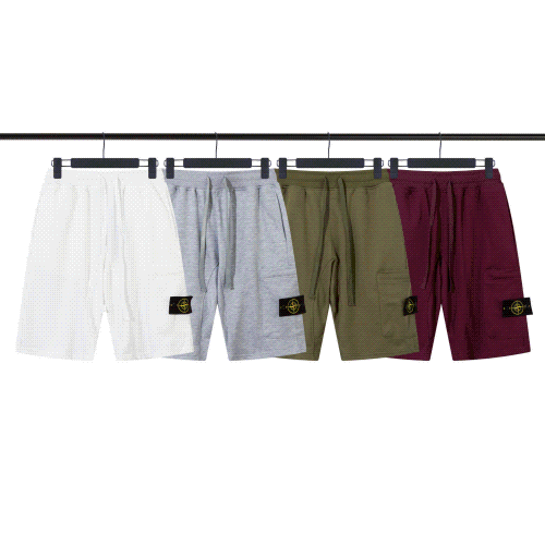 Stone Island Army Green Organic Cotton Fleece Shorts