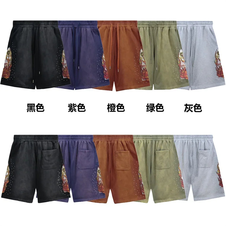 Who Decides War Flame Rhinestone Shorts