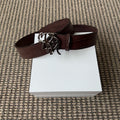 Mertra brand burgundy crocodile leather belt