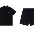 Black Stone Island cotton-blend piqu¨¦ polo shirt