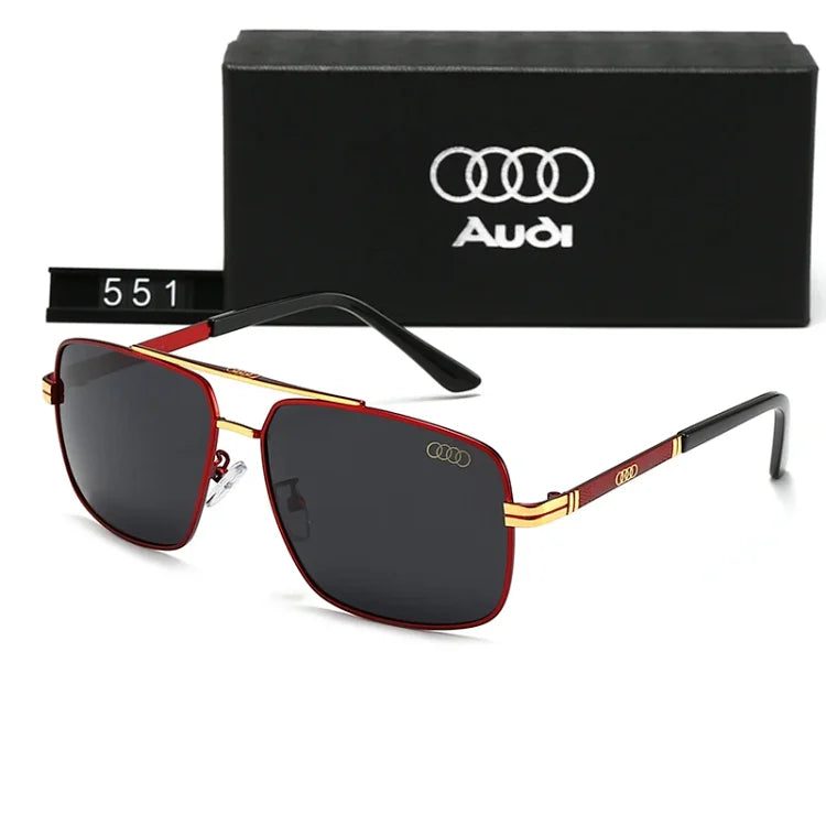 Audi branded men's rectangular driving sunglasses