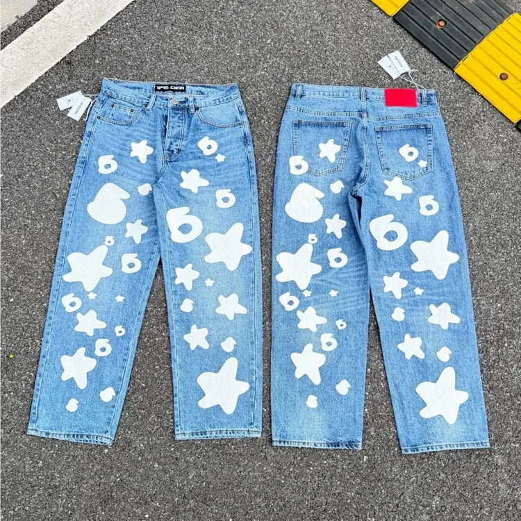 Sp5der Beluga washed light indigo jeans