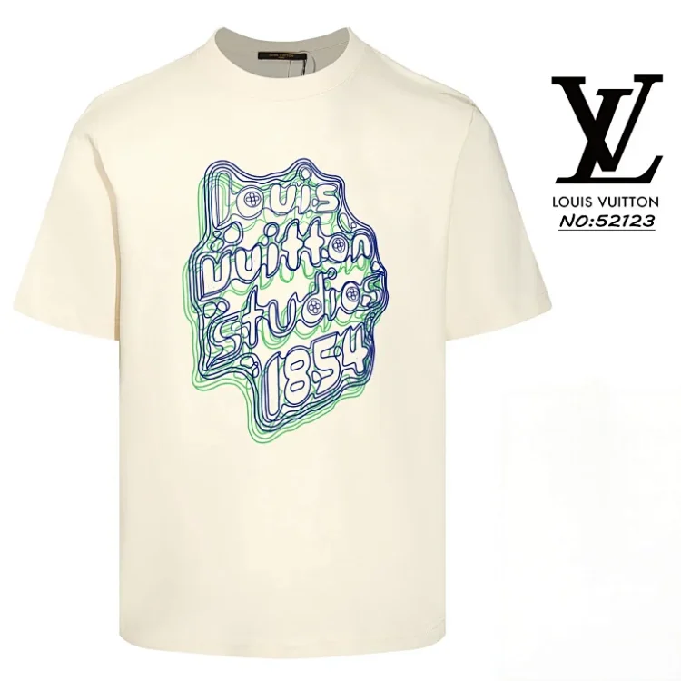 Louis Vuitton off-white cotton printed T-shirt