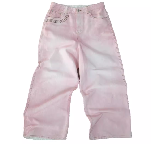 Pink Faded Baggy Jeans