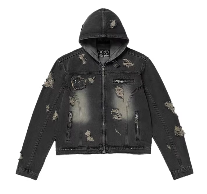 Thug Club Hooded Denim Jacket