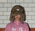 Upside-down NY Fur Earflap Baseball Cap