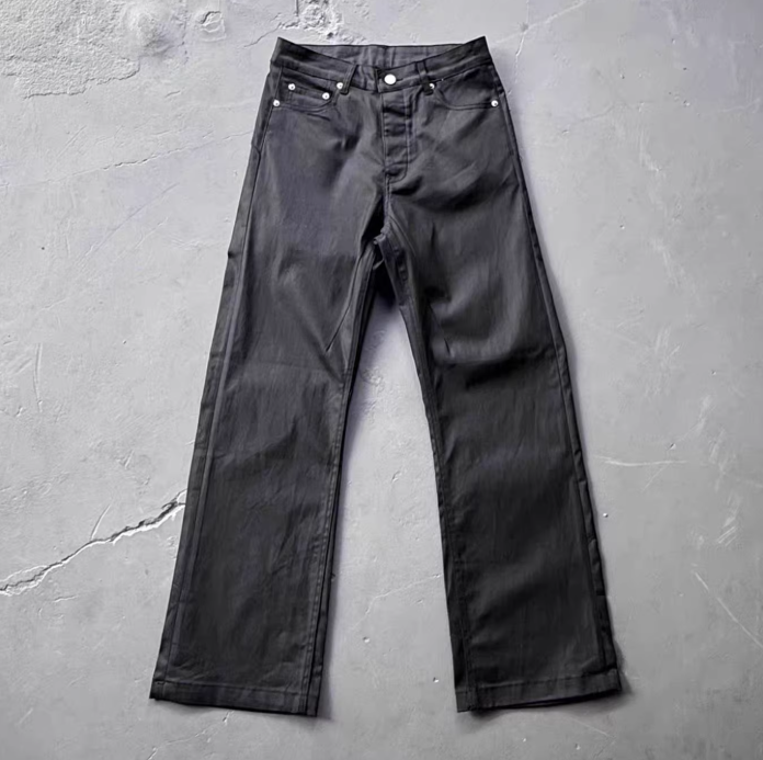 Rick Owens Style Waxed Straight Jeans