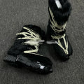 Rick Owens black horsehair Megalace Lunar boots