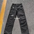Black knee-length cargo pants