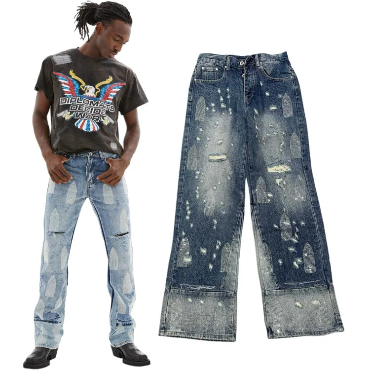 Who Decides War Blue Loose-fitting Jeans