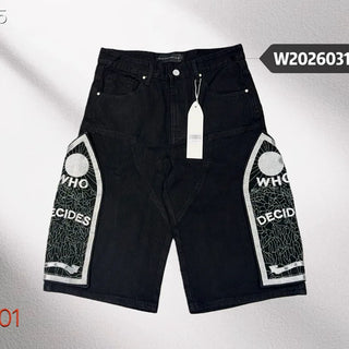 Who Decides War's black denim shorts