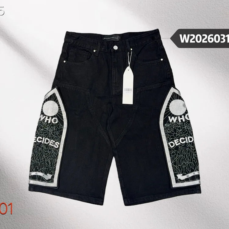 Who Decides War's black denim shorts
