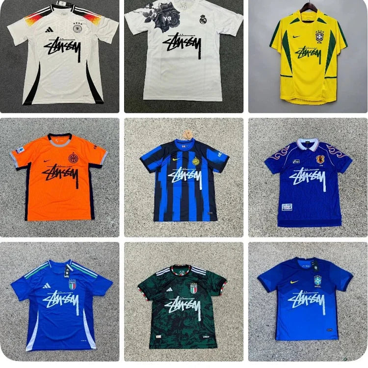 White St¨¹ssy x Adidas German Special Edition Football Jersey
