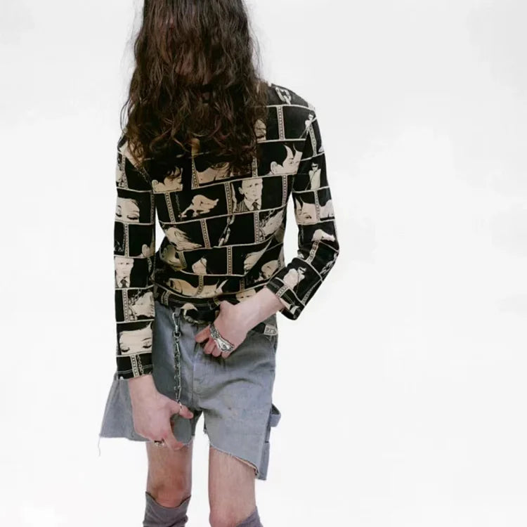 Enfants Riches D¨¦prim¨¦s Diary Pattern Print Long-Sleeve T-Shirt