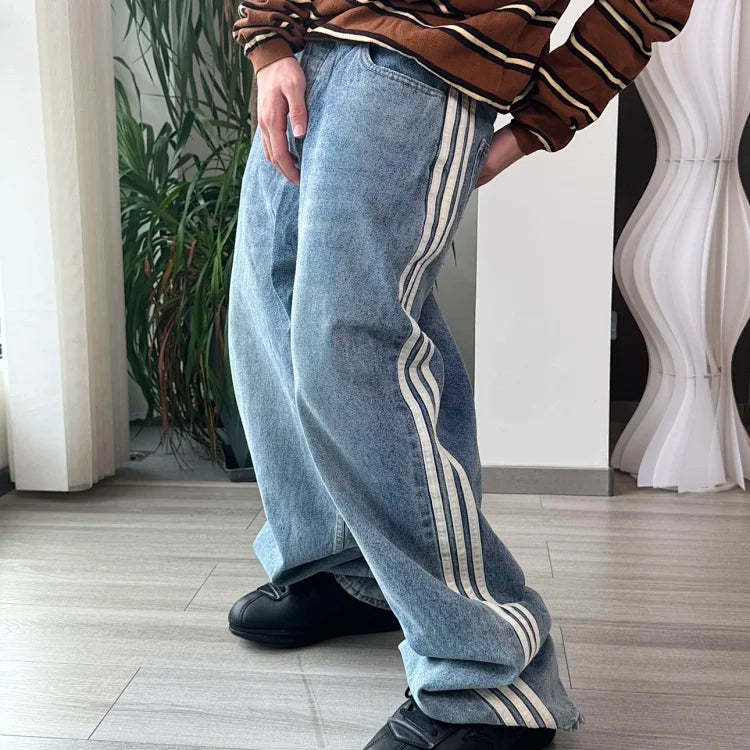 Balenciaga x Adidas 3-Striped Blue Jeans
