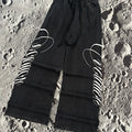 BADBLOOD Dark Classic MYM 2 Way Curved Jogger Trousers Black Wide-Leg Pants