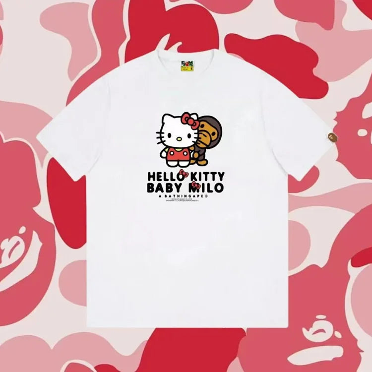 BAPE x Hello Kitty collaboration Baby Milo white T-shirt