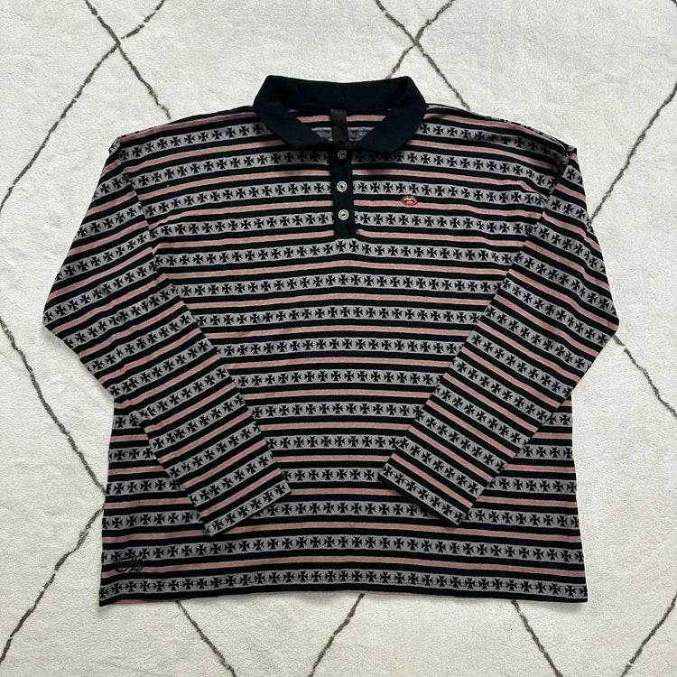 Chrome Hearts x Matty Boy Chomper Rugby Long-Sleeve Polo Shirt