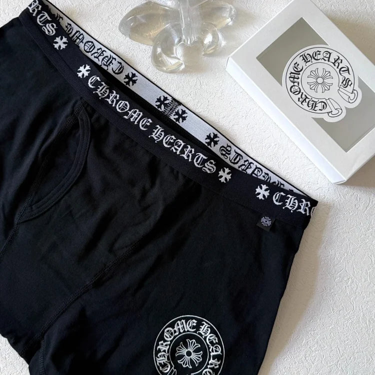 Chrome Hearts brand black and white color-blocked belted men's boxer briefs