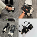 Chanel slingback sandals adorned with black grosgrain bows